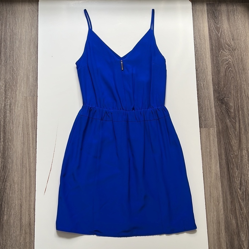 Amanda Uprichard Spaghetti strap Silk Mini Dress in Blue Dress Size Small